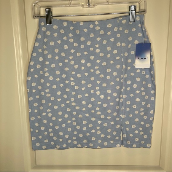 Nordstrom Blue Ditsy Floral Bodycon Mini Skirt S - Picture 5 of 14